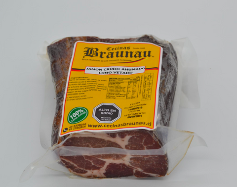 Jamón Crudo Ahumado Lomo Vetado (0.4 Kg.)